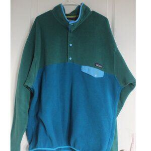 Vintage Patagonia Synchilla Snap-T Pullover Men’s XXL USA Made Fleece Green blue